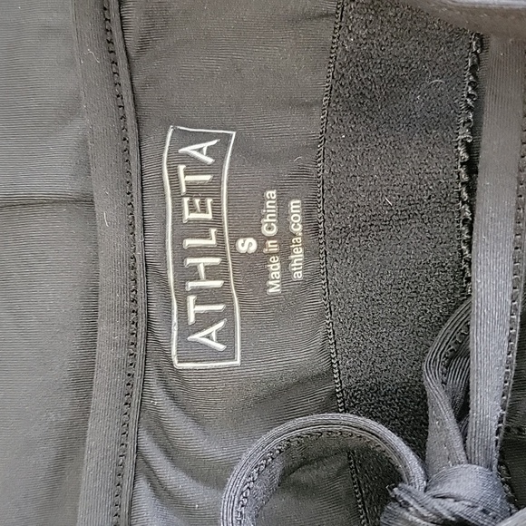 Athleta szS Strappy Tie Back Swim Activewear Black Dress BinH - Picture 4 of 7